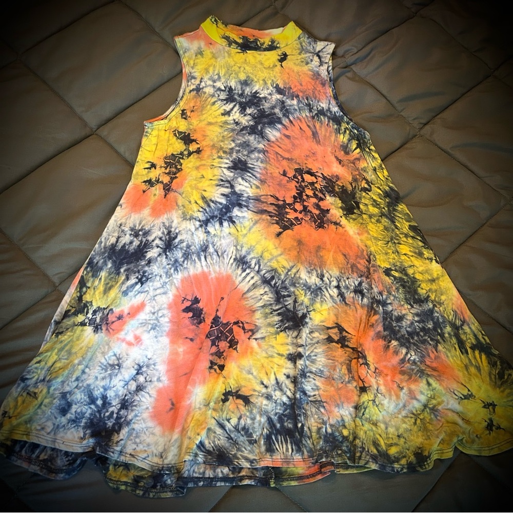 JODIFL Tie-dye Sleeveless Mock Neck Sundress